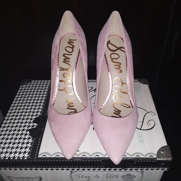 Sam Edelman faux suede blush pink pumps - Picture 5 of 8